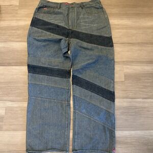 VTG Ecko Unlimited Crosstown Jeans Mens 38x33 Baggy‎ Skater Y2K Grunge